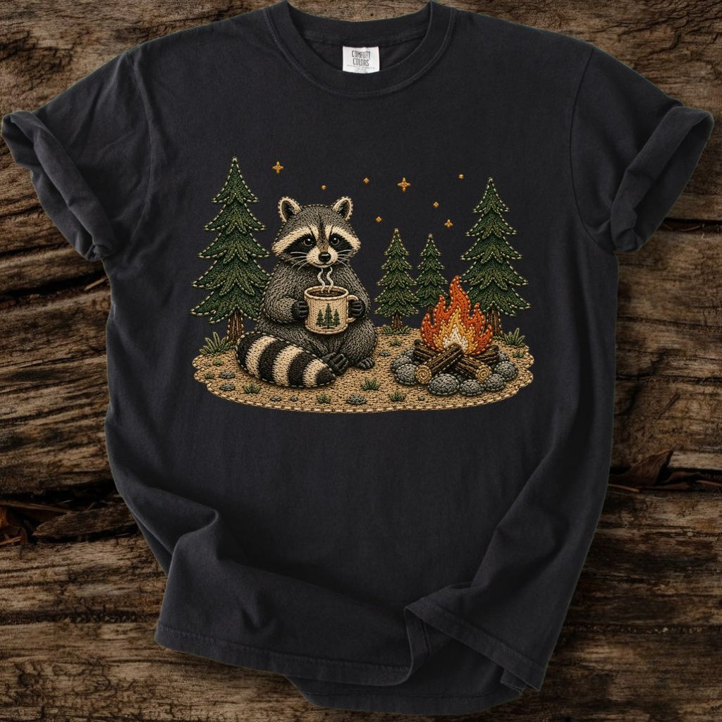 Camp Raccoon Faux Patchwork T-Shirt