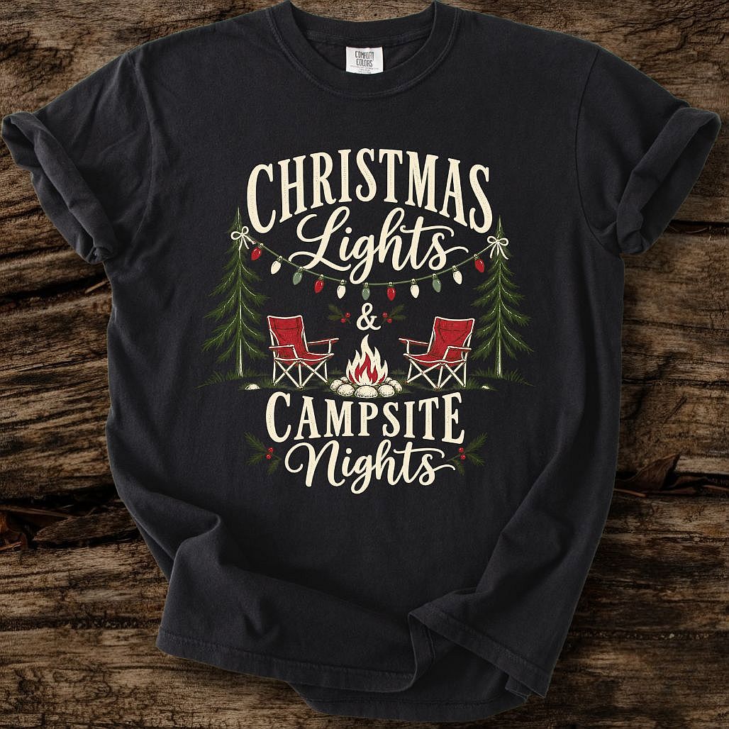 Christmas Lights Camsite Nights Tee