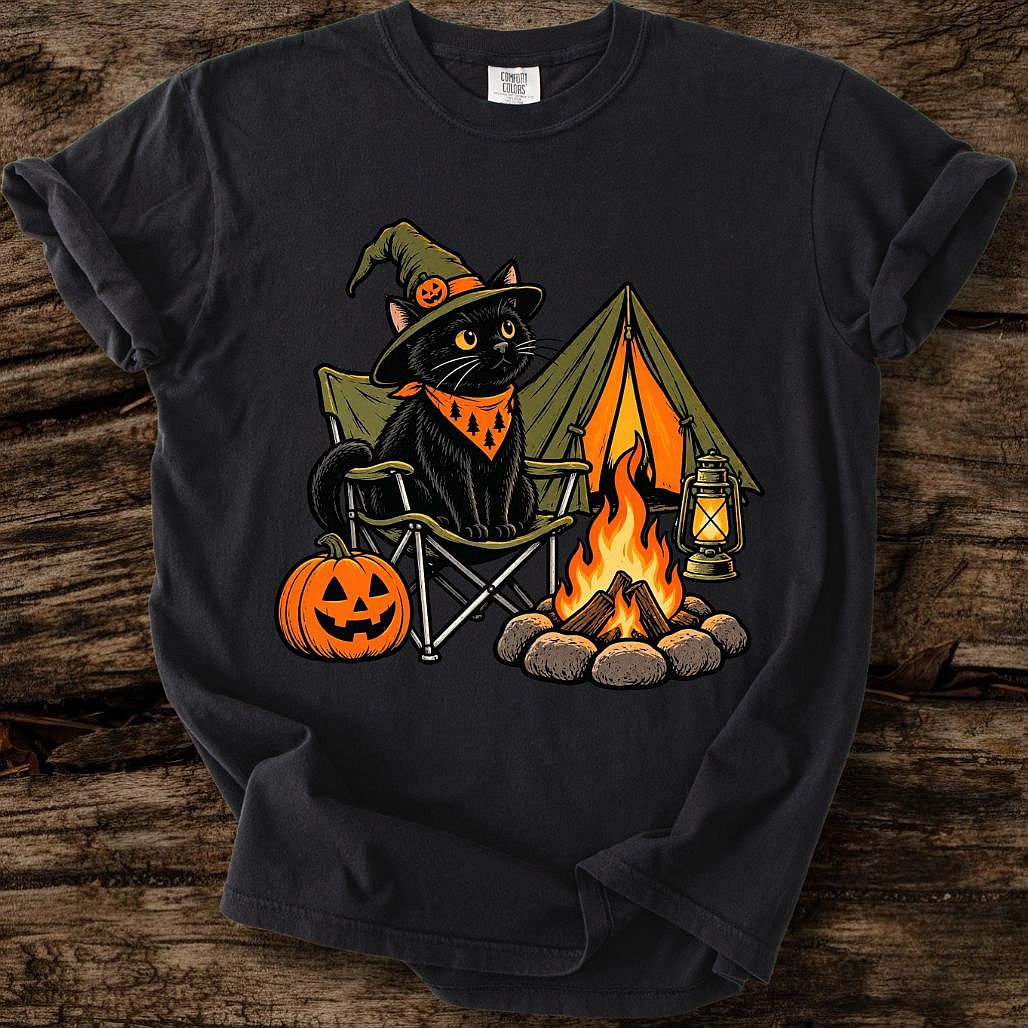 Black Cat Camper T-Shirt