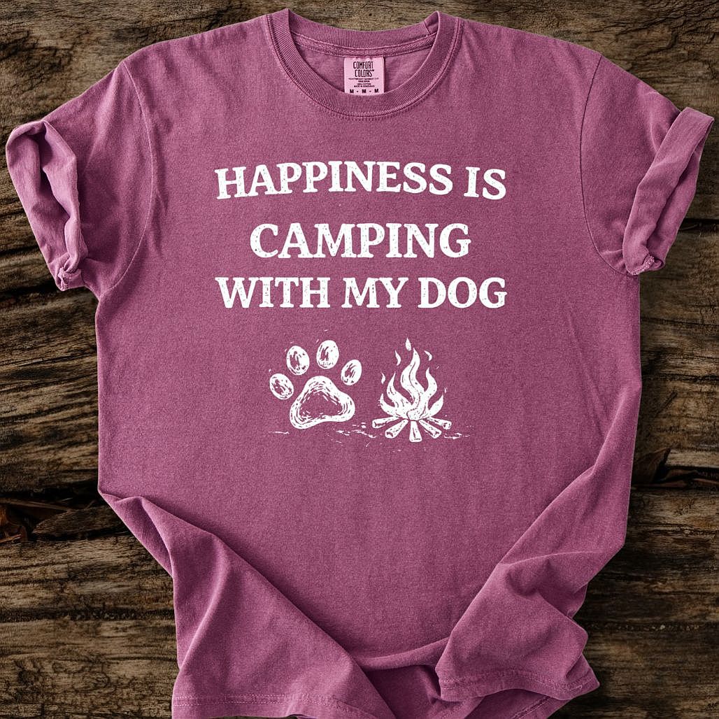 Happiness Is Camping With My Dog T-Shirt