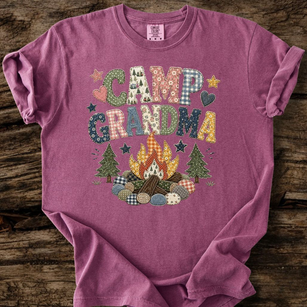 Camp Grandma Faux Patchwork T-Shirt