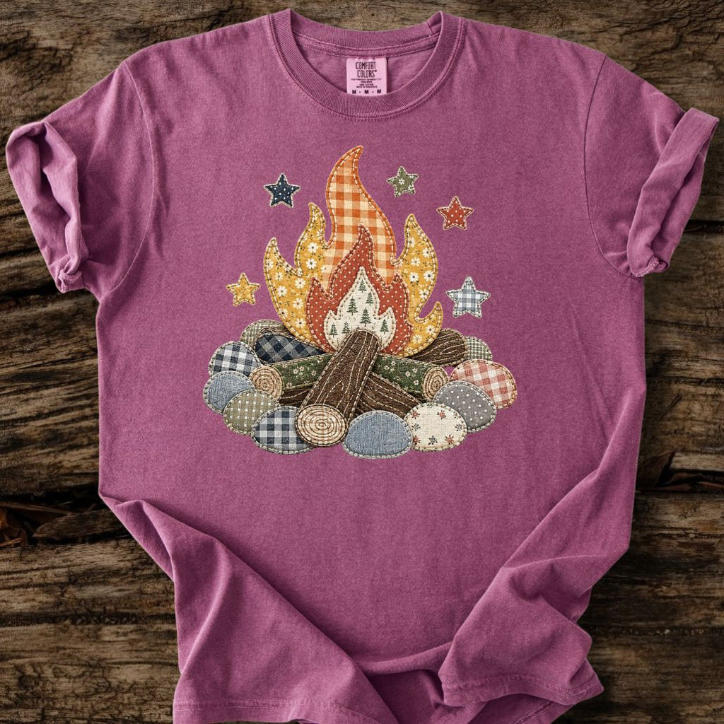 Campfire Faux Patchwork T-Shirt