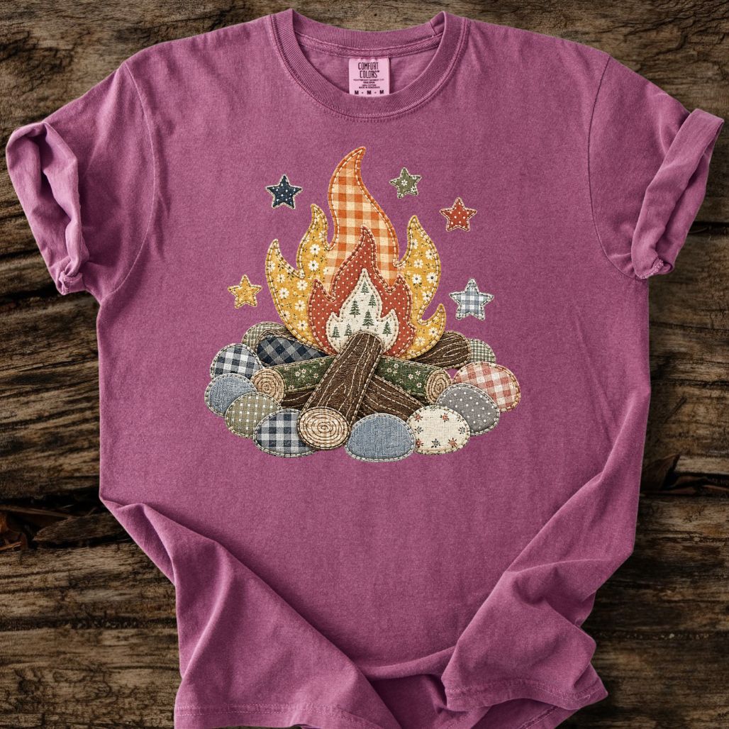 Campfire Faux Patchwork T-Shirt
