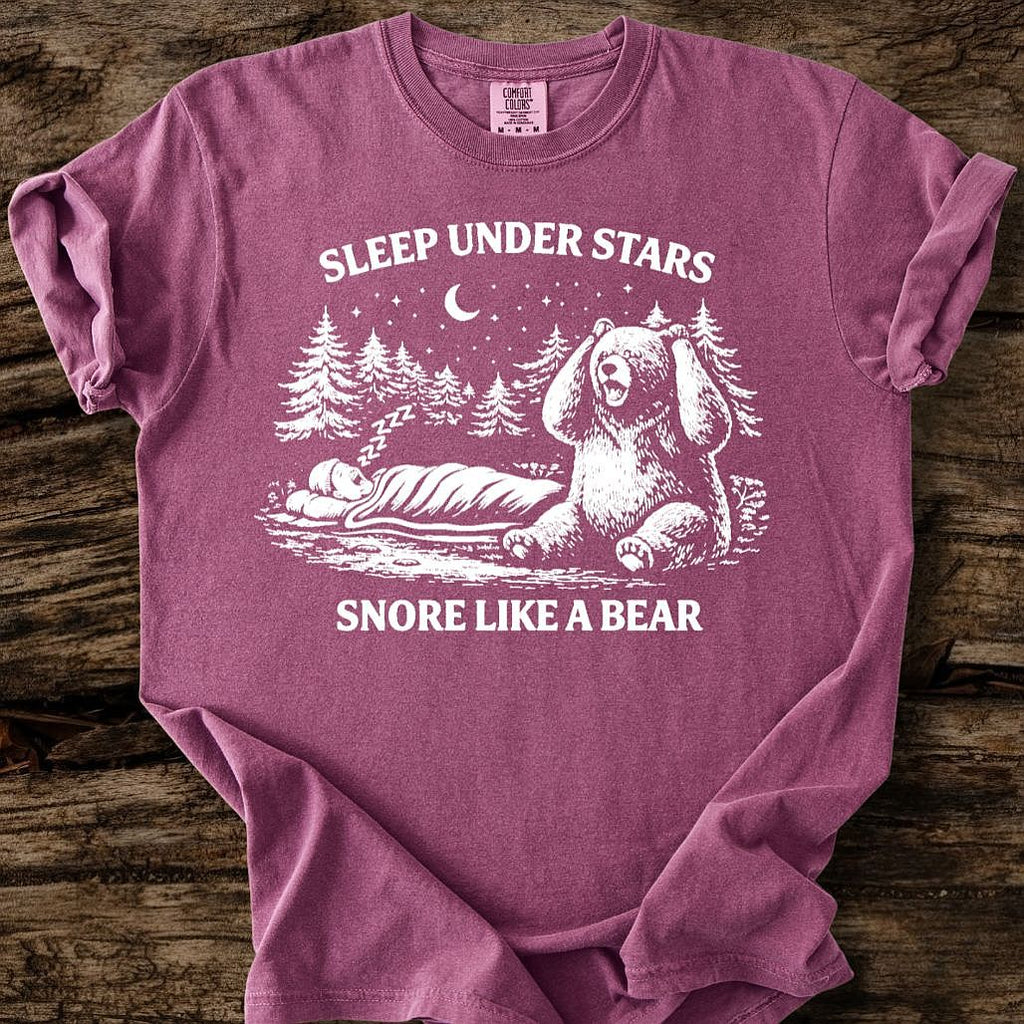 Sleep Under Stars, Snore Like A Bear T-Shirt