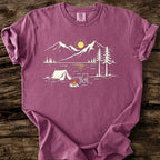 Lakeside Campsite At Sunset T-Shirt