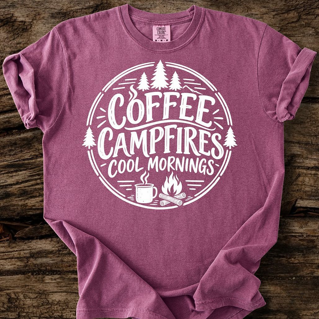 Coffee Campfires Cool Mornings T-Shirt