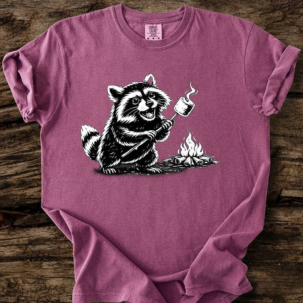 Raccoon Roasting Marshmallows T-Shirt
