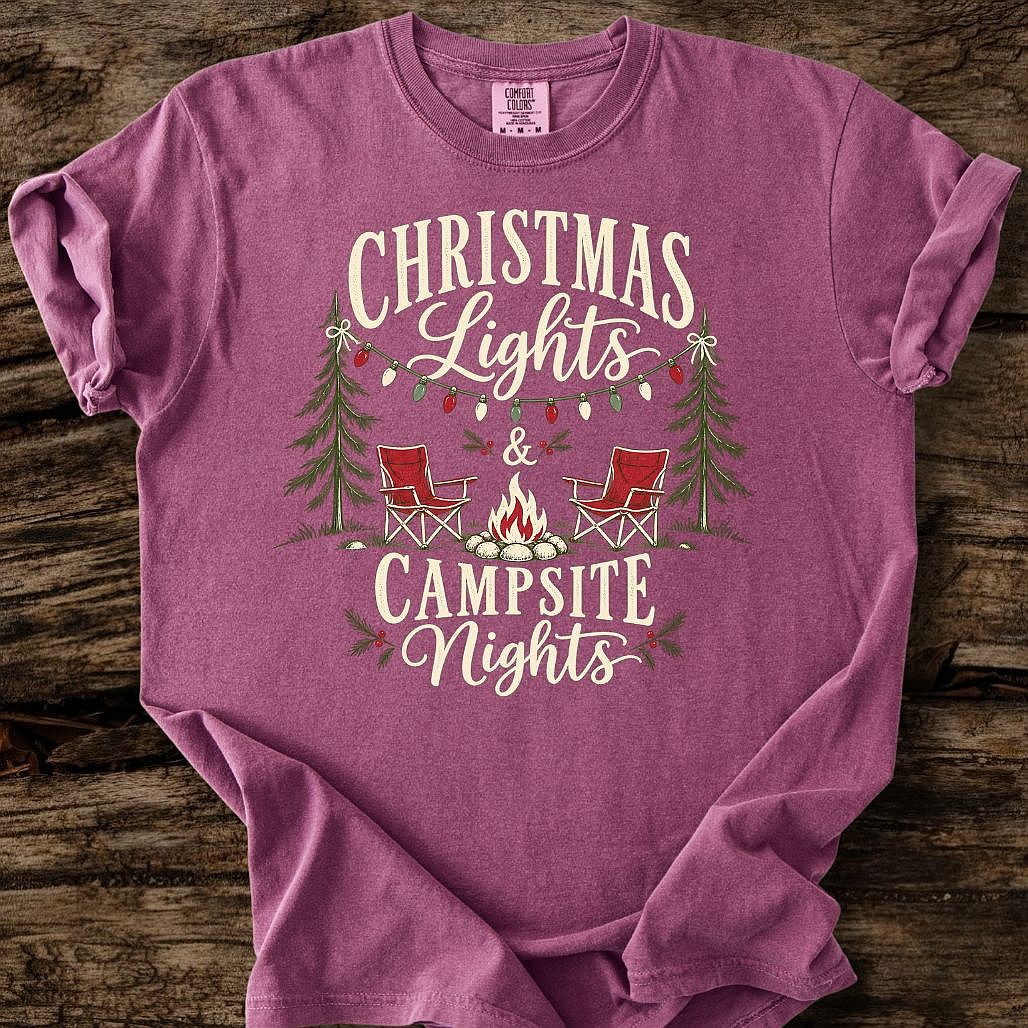 Christmas Lights Camsite Nights Tee