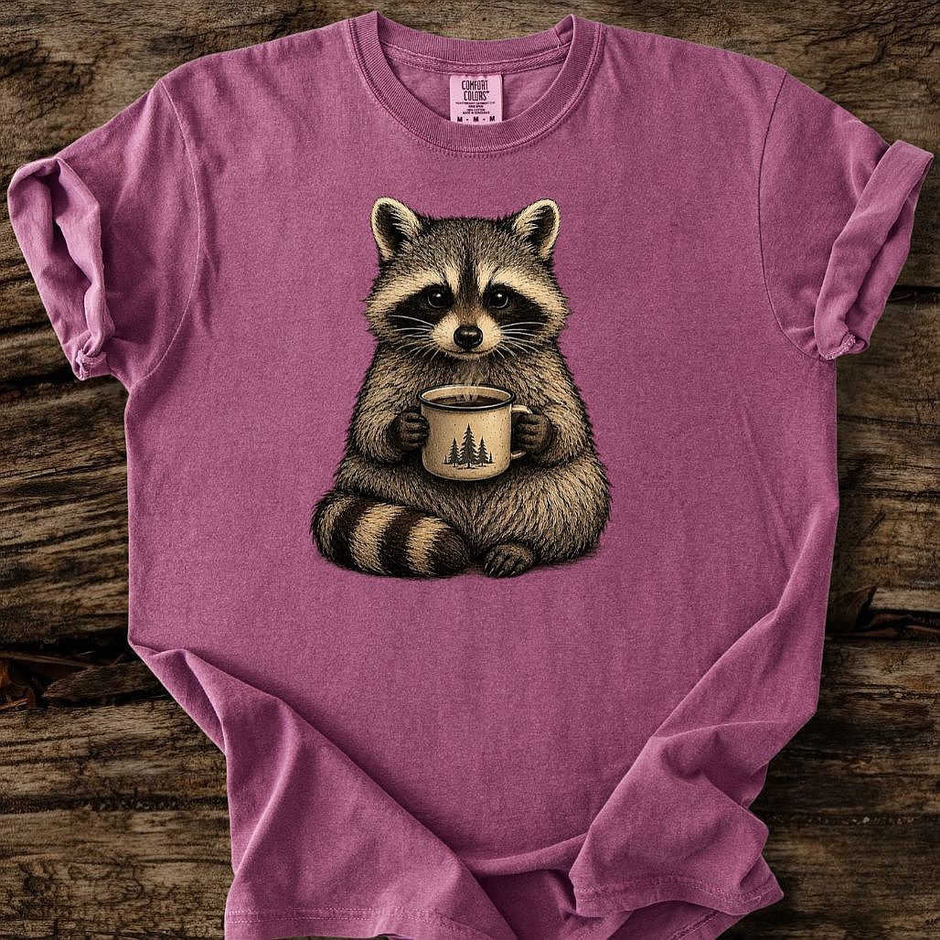 Camp Coffee Raccoon T-Shirt